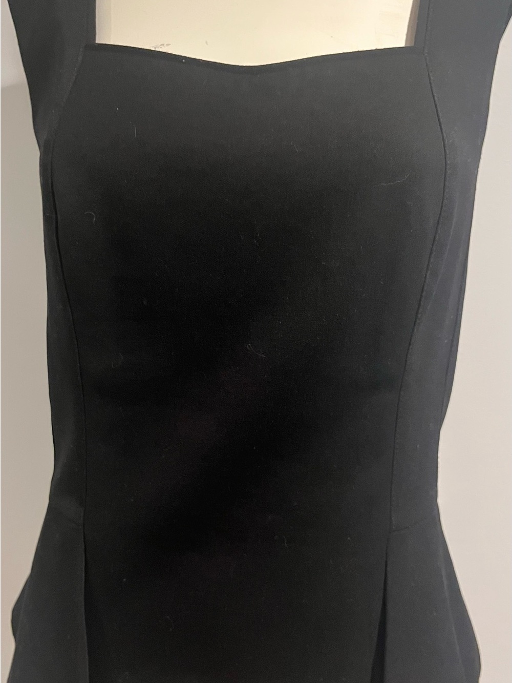 WHITE HOUSE BLACK MARKET Black Square Neck Sleeveless Top Sz 10 ORIG $99+ LUX!